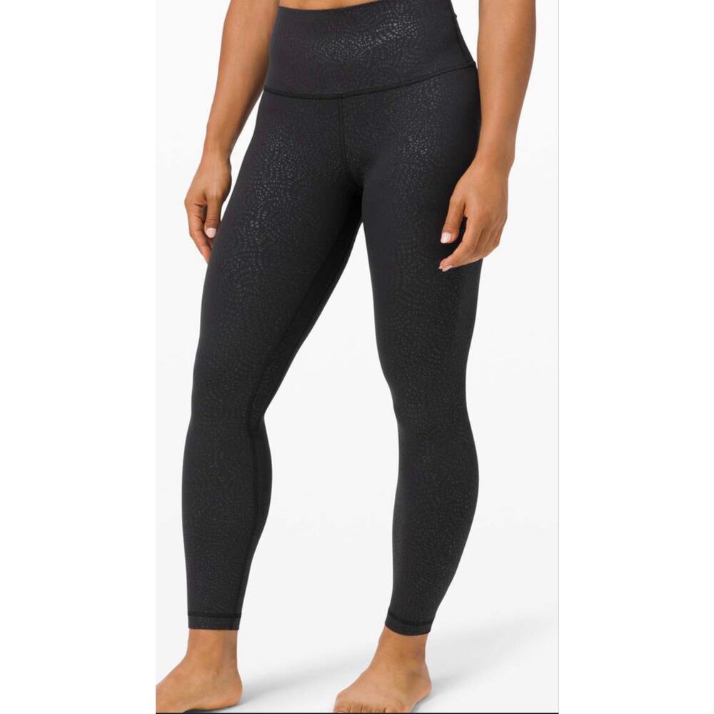 Lululemon Align High Rise 28" Pockets black gray textured NWT $128 6 Nulu - Picture 2 of 5